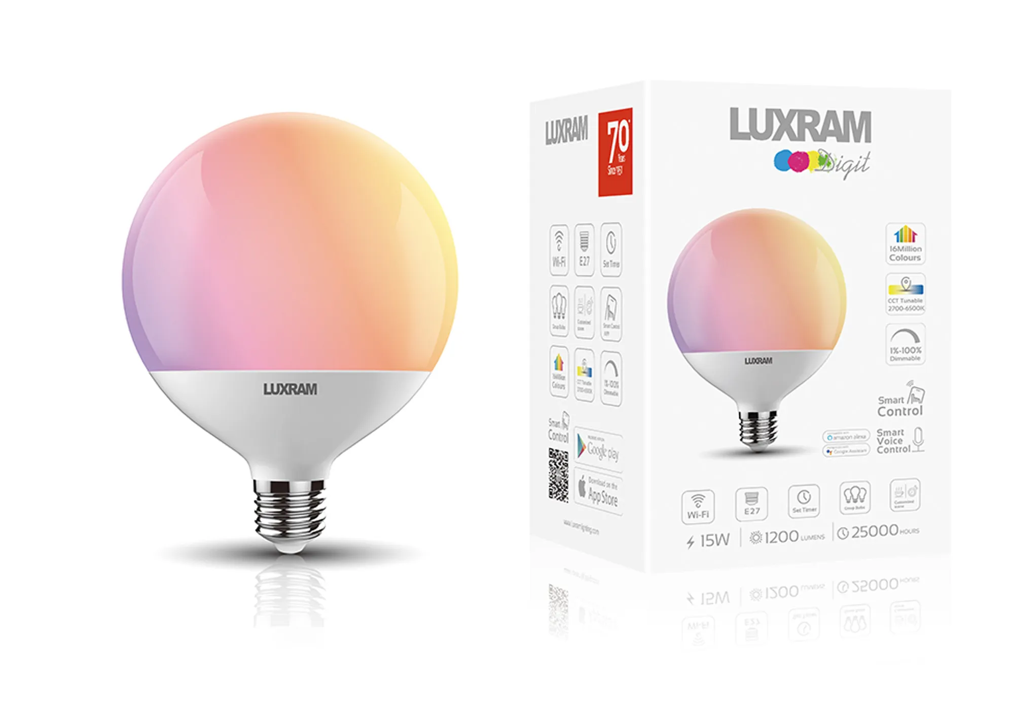 Digit Wi-Fi LED Lamps Luxram Globes